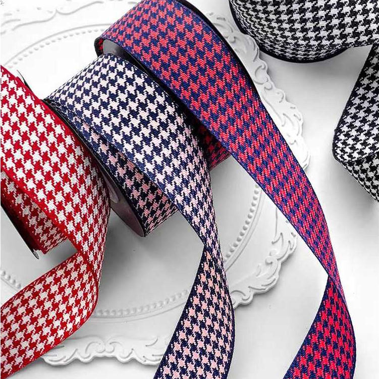 2.5CM Korean Fabric Plaid Ribbon Flower Bouquet Wrapper Ribbon | Shopee ...