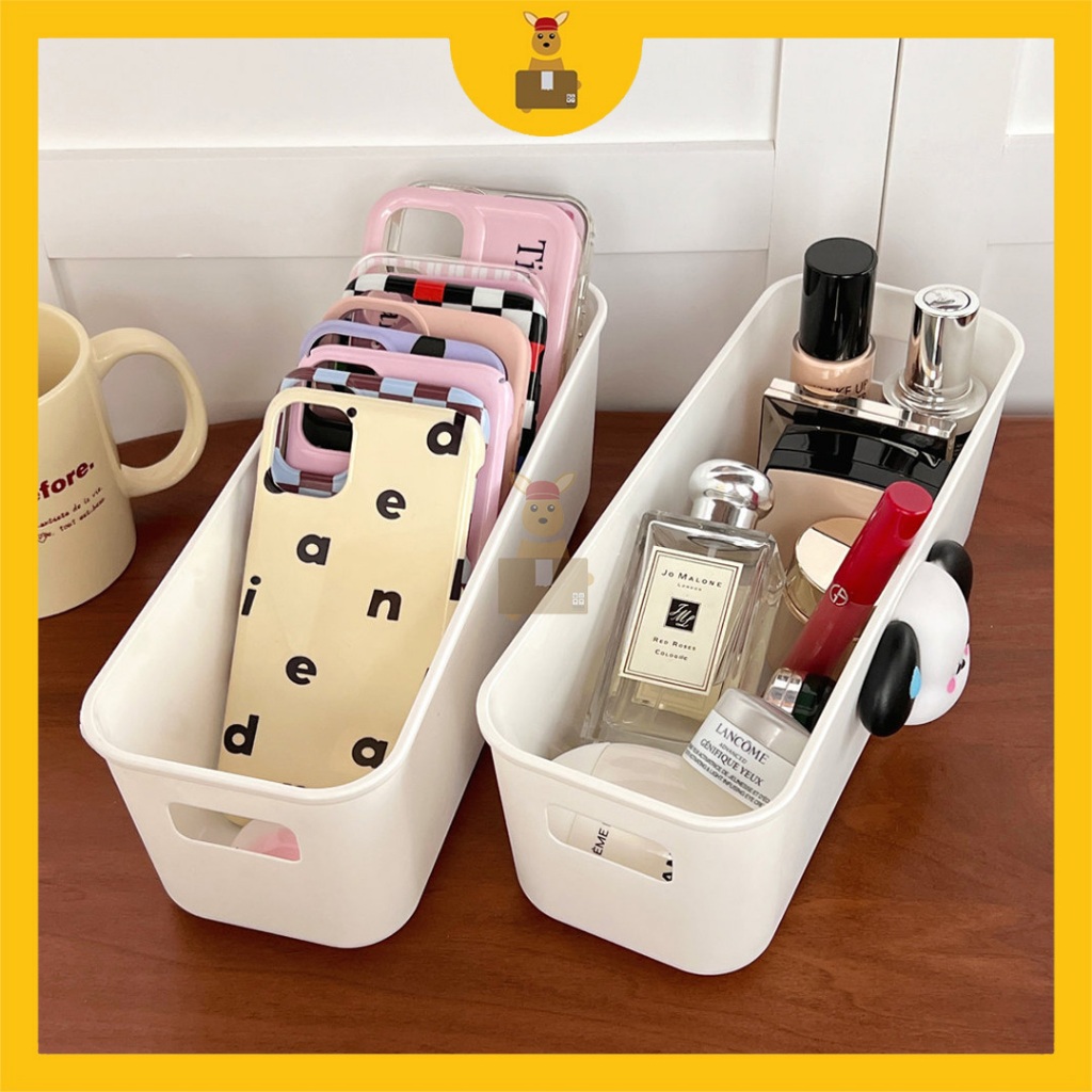 Multipurpose Hostel Long Desktop White Storage Box With Handle Phone ...
