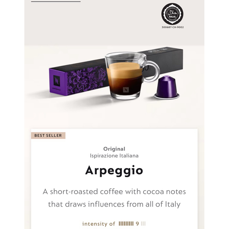 Nespresso Arpeggio Box 10 Capsule best seller Fast Delivery shipped same day shipped everyday Shopee Malaysia