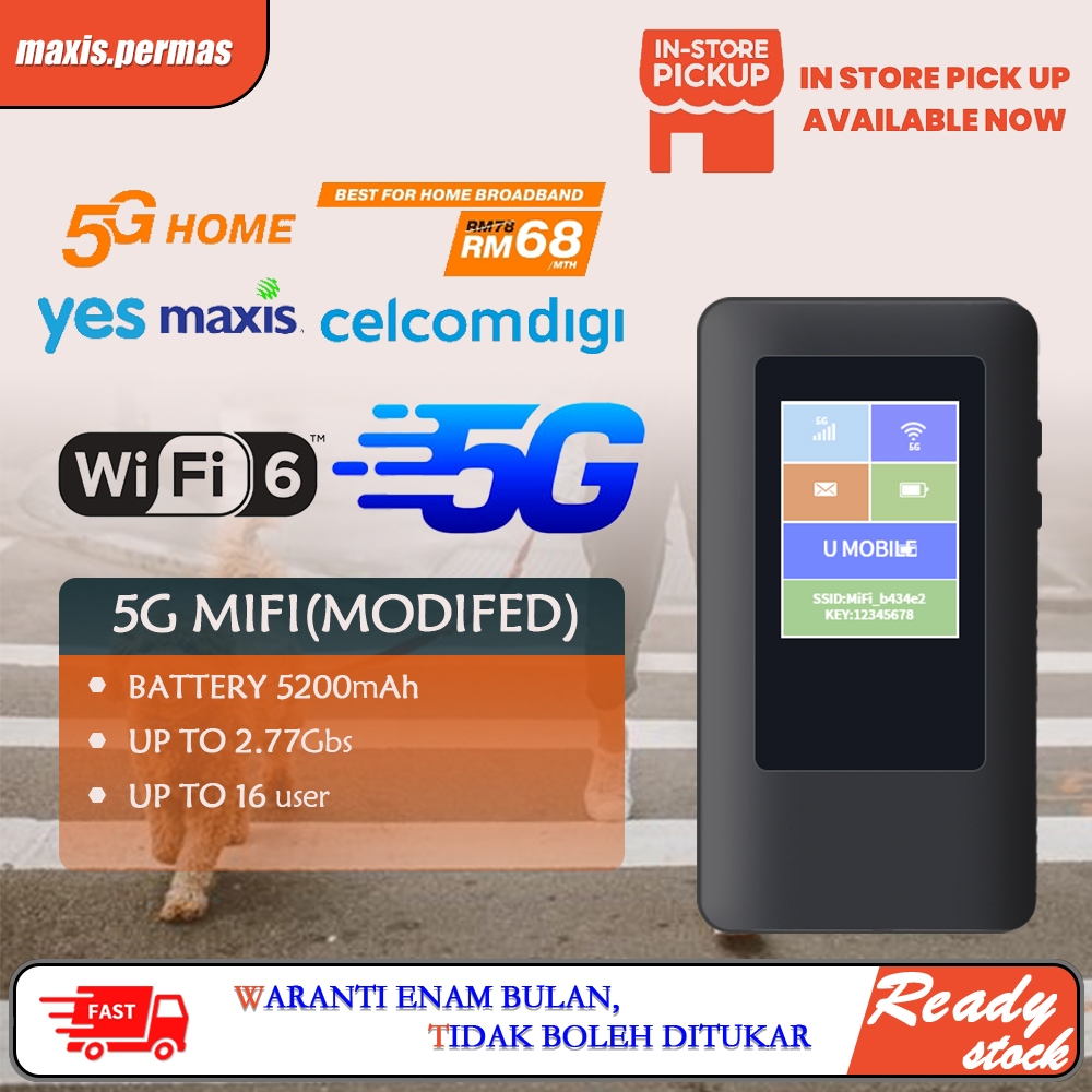 🎟️5G/4G Modified Pocket wifi, Stabil 5200mAh,portable wifi,UNLIMITED data,support all 4G/5G LTE