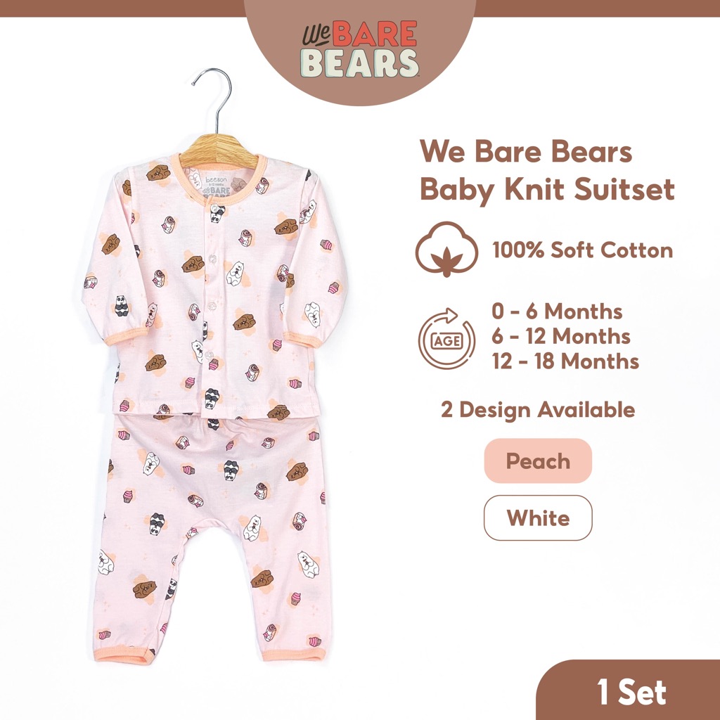 Cute Bear 4-Piece Baby Outfit Set – Lavender & White main image 1