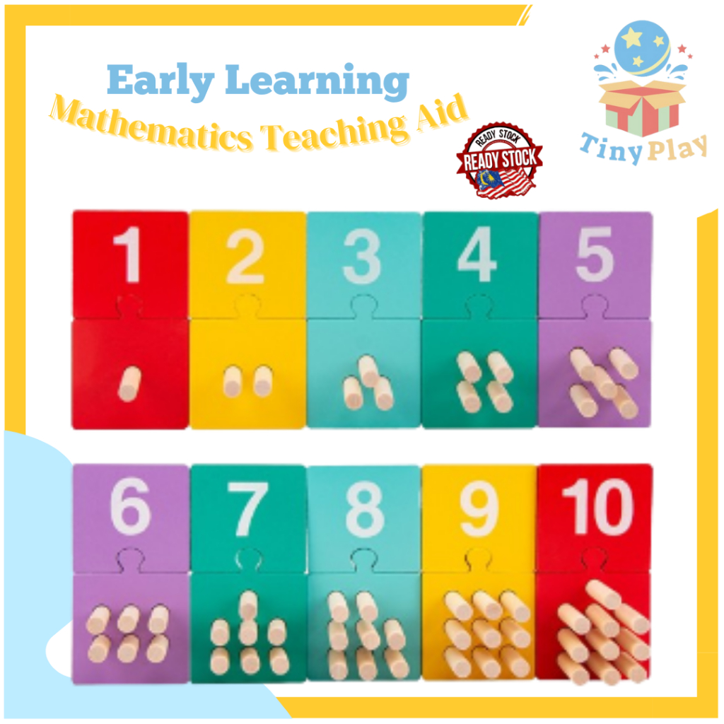 TinyPlay Wooden Educational Number Sorting Cognition Counting Toy Math ...