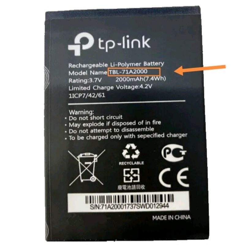 Batteria TBL-71A2000 Originale 2000mAh Per TP-LINK TL-TR861/761 M5350