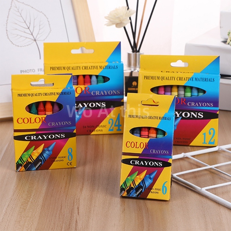 Crayon Set krayon 6 8 12 24 Color Art Drawing Supplies Oil Pastel 