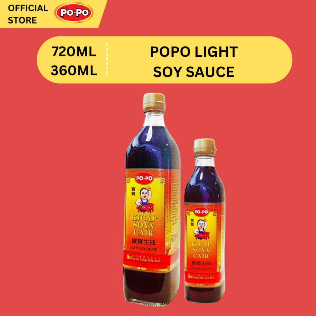 POPO LIGHT SOY SAUCE 720ML/360ML EXP YEAR 2026 (SHELF LIFE FOR 3 YEARS