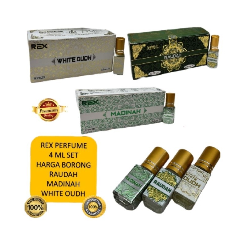 REX PERFUME WHITE OUDH ROLL-ON TANPA ALCOHOL UNISEX 4ML RAUDAH MADINAH ...