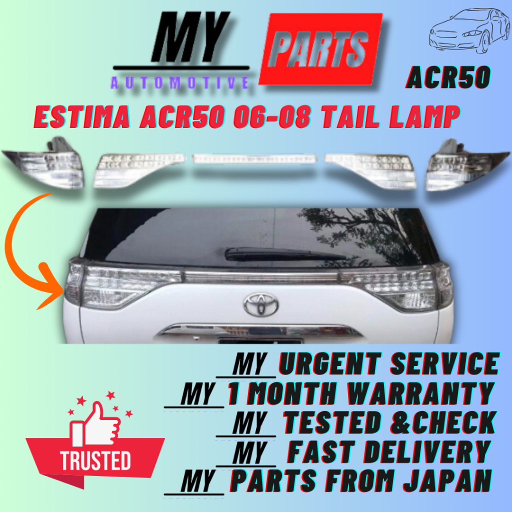WHITE ALBINO ORIGINAL JAPAN Rear Tail Lamp Light Toyota Estima Previa ...