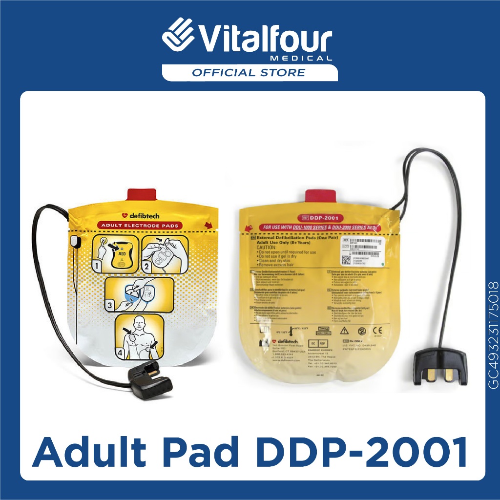 DDP-2001 Defibtech Adult AED Pads Compatible with: Lifeline VIEW and ...