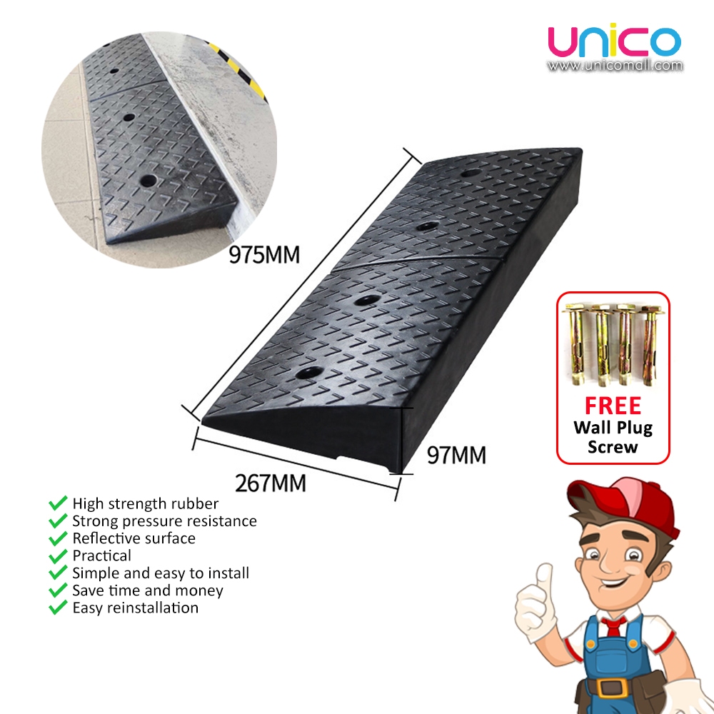 Heavy Duty Rubber Road Curb Ramp, Height 97MM | Shopee Malaysia