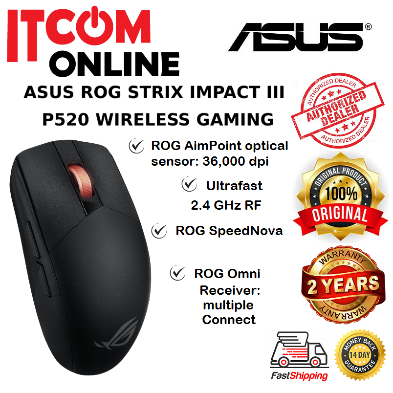 ASUS ROG STRIX IMPACT III P520 BLUETOOTH GAMING WIRELESS BLACK ...