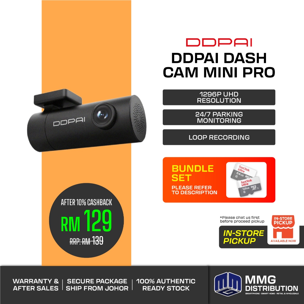 DDPAI Dash Cam Mini Pro - READY STOCK, 1296P Ultra HD Vehicle Wifi ...