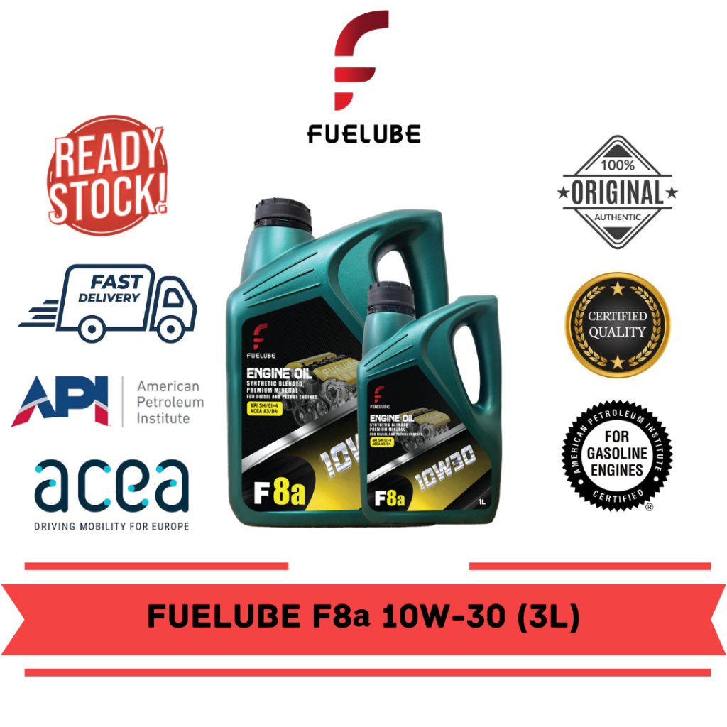 Fuelube F8a 10W-30 - Premium Mineral Engine Oil (3L) | Shopee Malaysia
