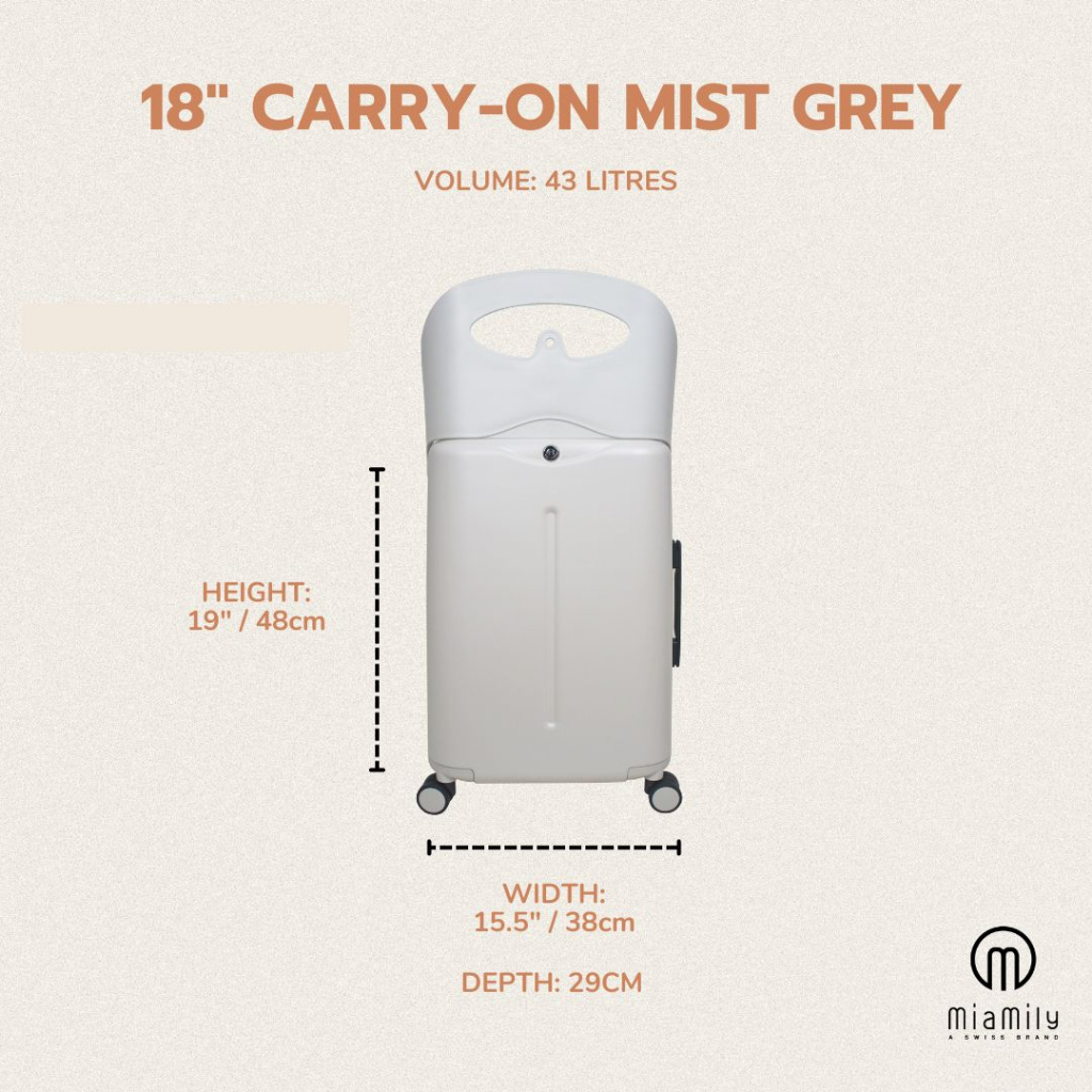 MiaMily x Multicarry 18" Carry On Luggage with Builtin Seat for