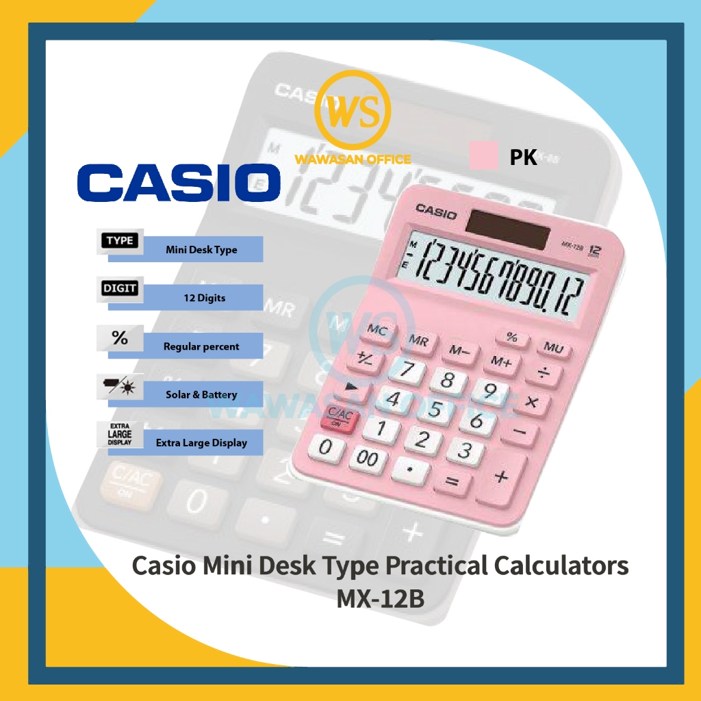 Casio MX-12B / Casio MX-8B / Casio Calculator 12 Digit 8 Digit ...