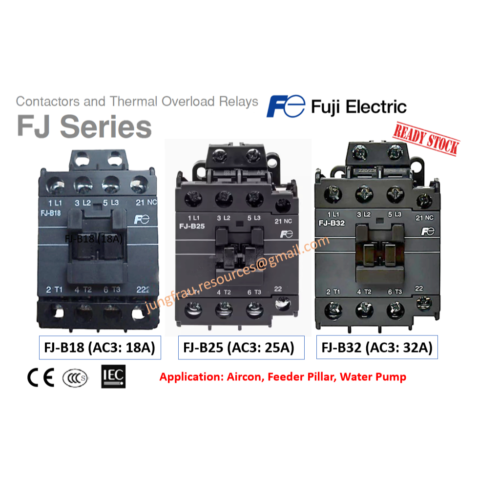 FUJI ELECTRIC Contactor (FJ-Series ) 240VAC AC3 (NEW Model) 18A 25A 32A ...