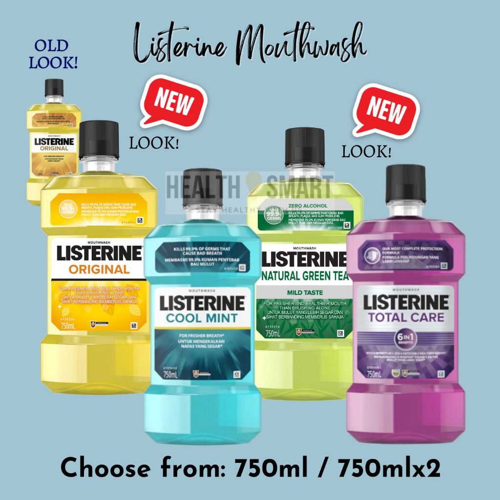 Listerine Mouth Wash 750ml / Twin Pack 750mlx2 Original / Green Tea