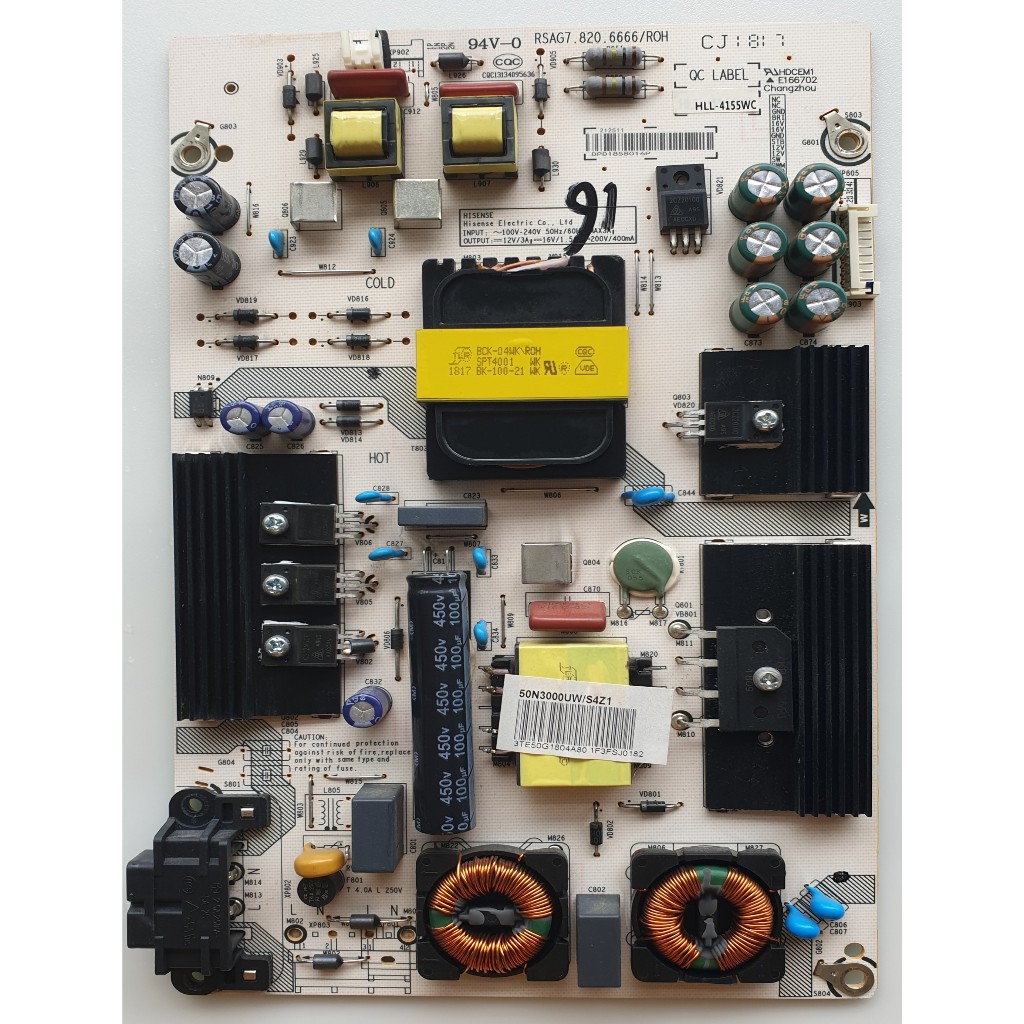 HISENSE LED TV 50'' POWER BOARD MODEL # 50N3000UW | Shopee Malaysia