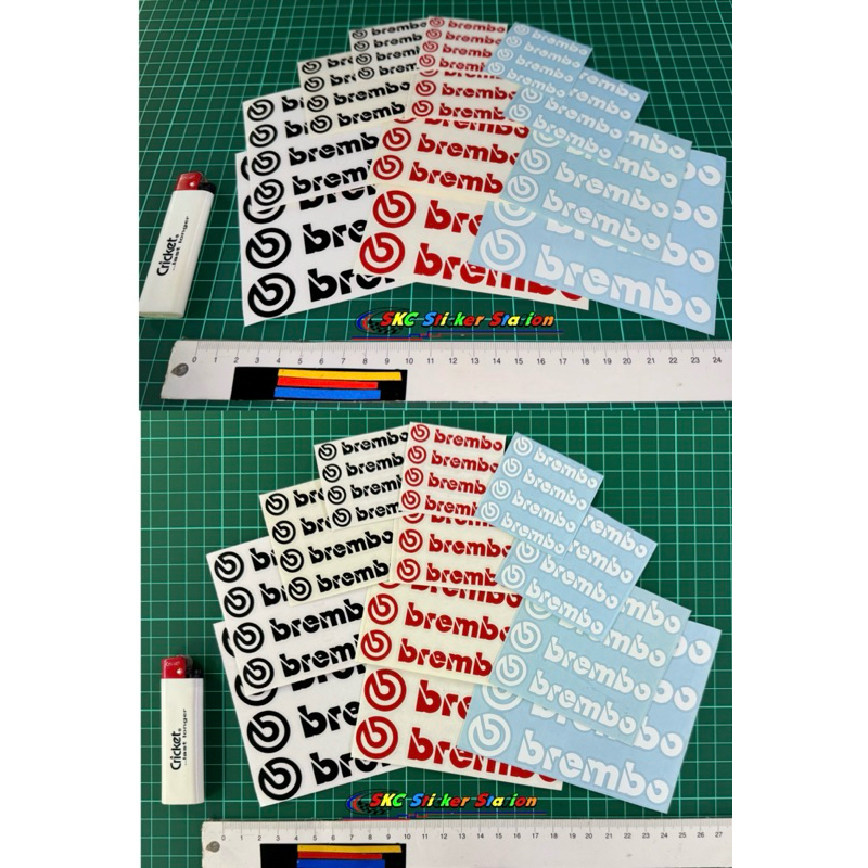 Brembo Sticker Restore Sticker ( 4 size available) White/Red/Black ...
