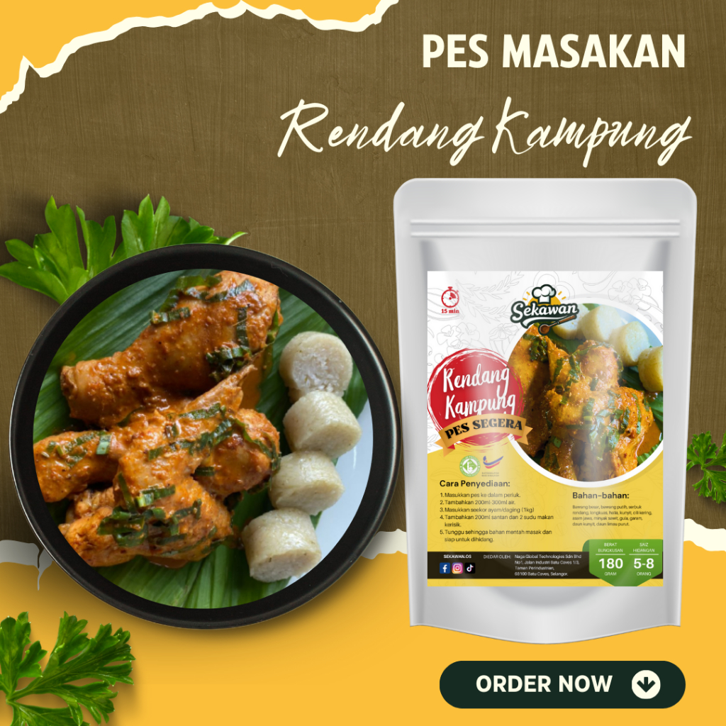 Pes Rendang Kampung/Pes Masakan/Perencah Masak 180g/ Rendang Ayam ...