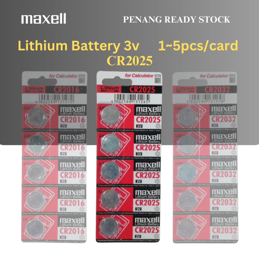 Maxell CR2025 Lithium Battery 3v DL2025 2025 电池 Bateri Shopee Malaysia