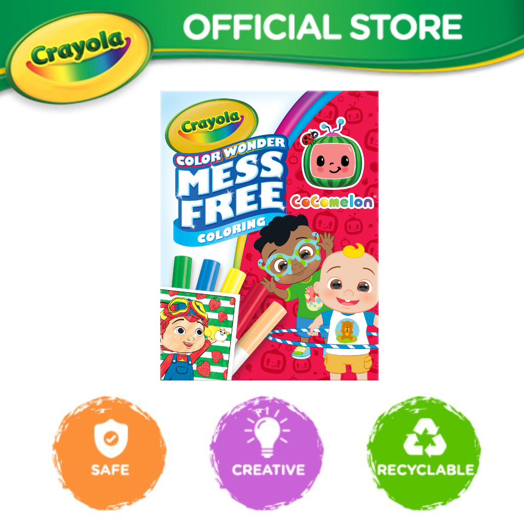 Crayola Color Wonder Mess Free Cocomelon 18 Coloring Pages & 5 Markers ...