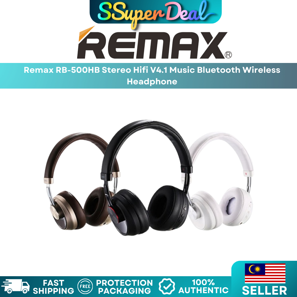 Remax RB-500HB Stereo Hifi V4.1 Music Bluetooth Wireless Headphone ...