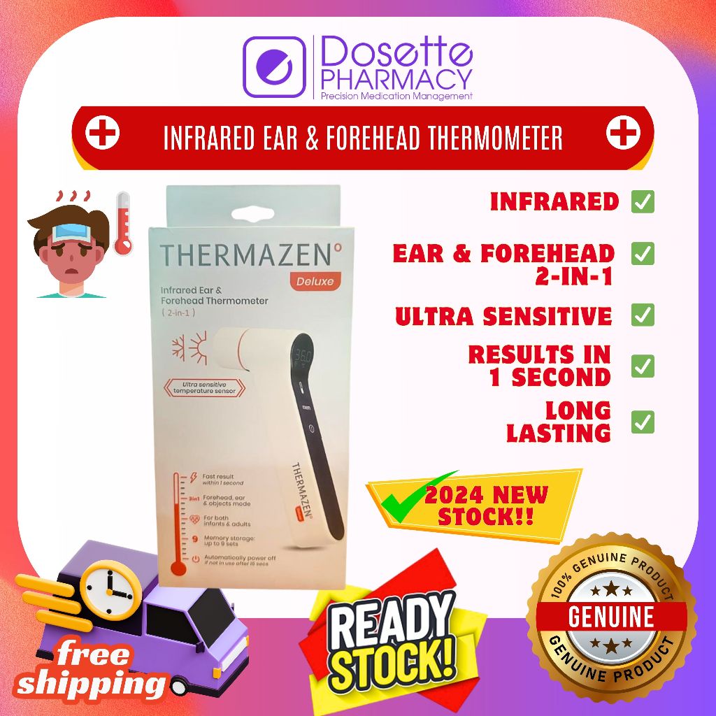 THERMAZEN THERMOMETER INFRARED EAR & FOREHEAD 2-in-1 ULTRA SENSITIVE ...