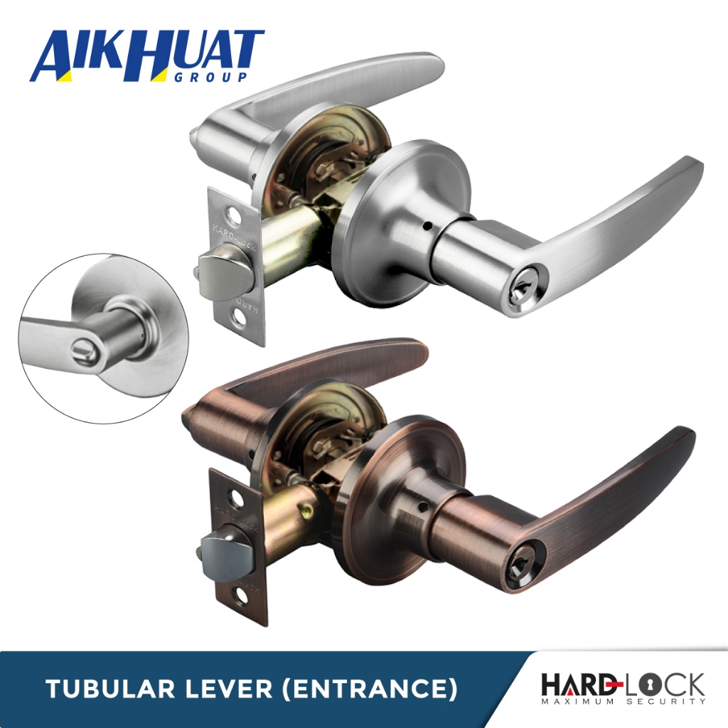 (100% Original) Hard-Lock & Yale Tubular Lever Cylindrical Lock Set ...