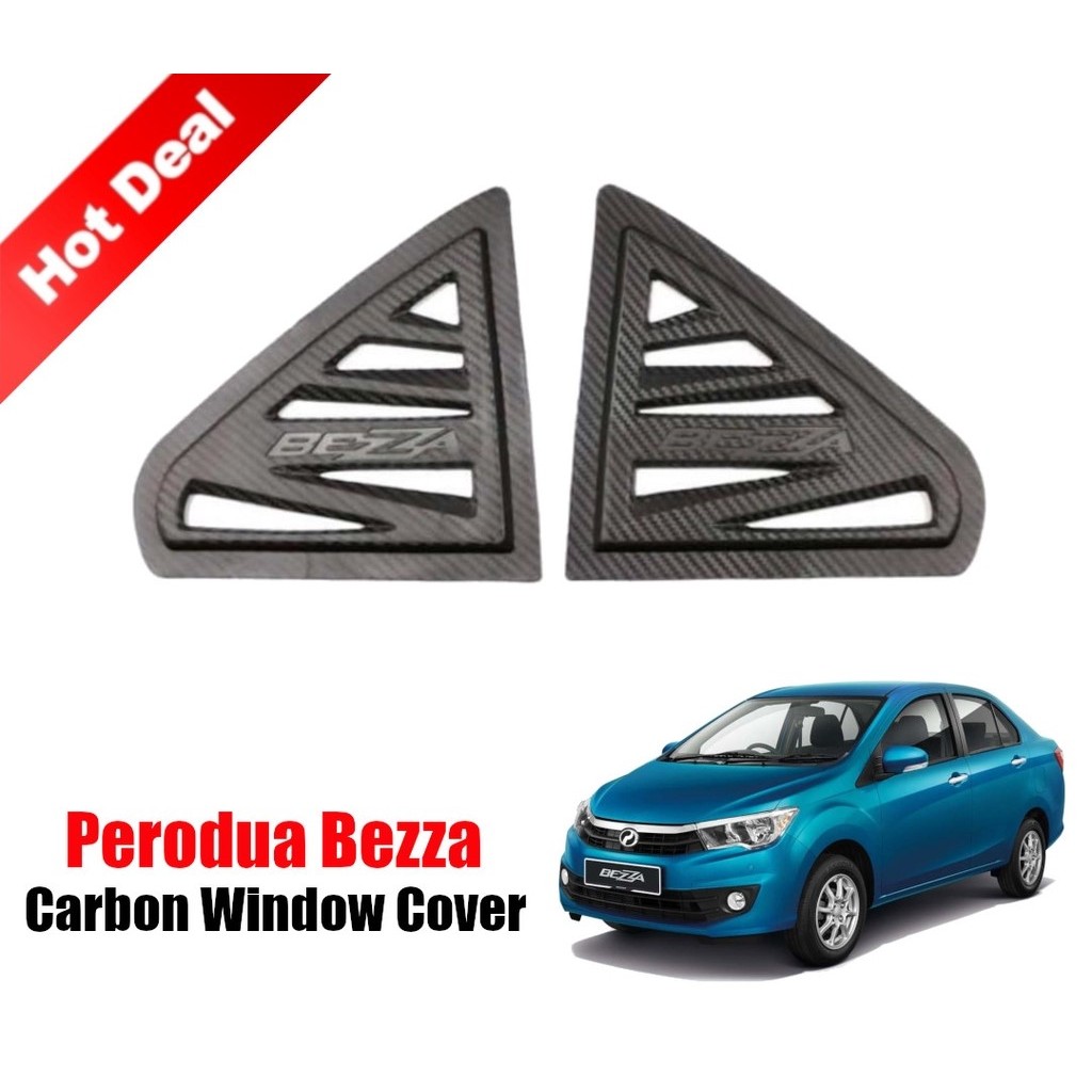 2pcs Perodua Bezza Window Cover Mirror Rear Sun Shade Side 3D Carbon ...
