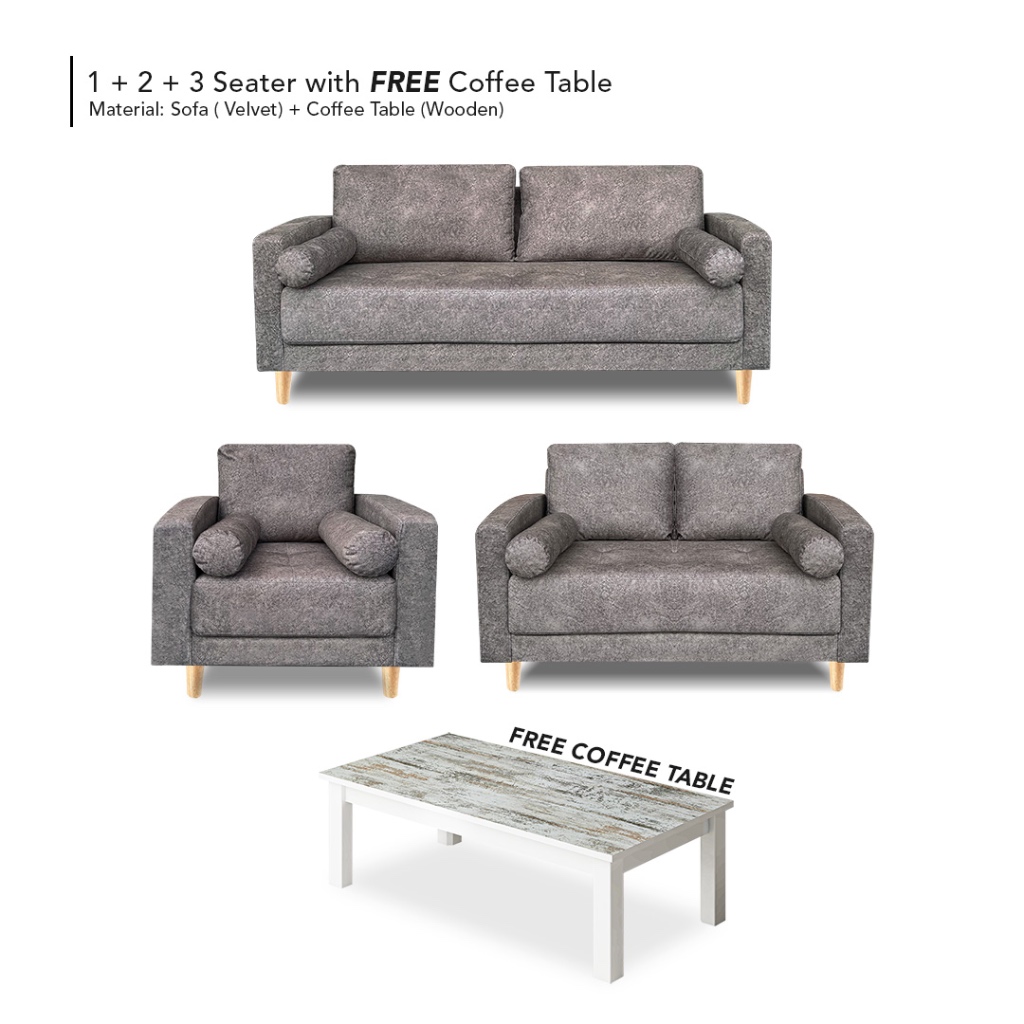 🔥rm86 Voucher Off 🔥 Sara Marble Velvet 3 Seaters Sofa Zig Zag Spring