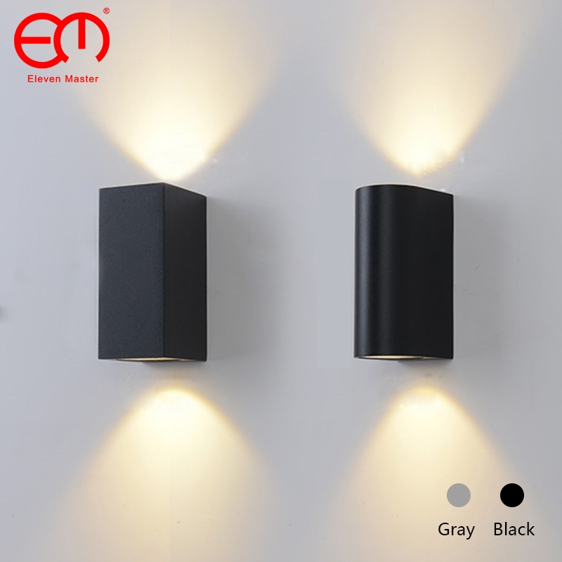 Aluminum LED Wall Lamp Black Gray Lamp Outdoor Waterproof Wall Light