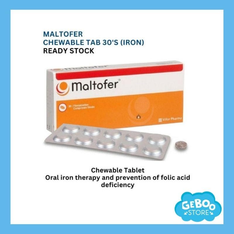 MALTOFER FOL Chewable Tablet 30'S 100MG chocolate flavor 咀嚼片 | Shopee ...