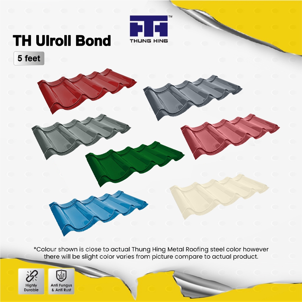 View of Thung Hing TH ULROLL BOND - 5 FEET Metal Deck Metal Roofing | Shopee ...