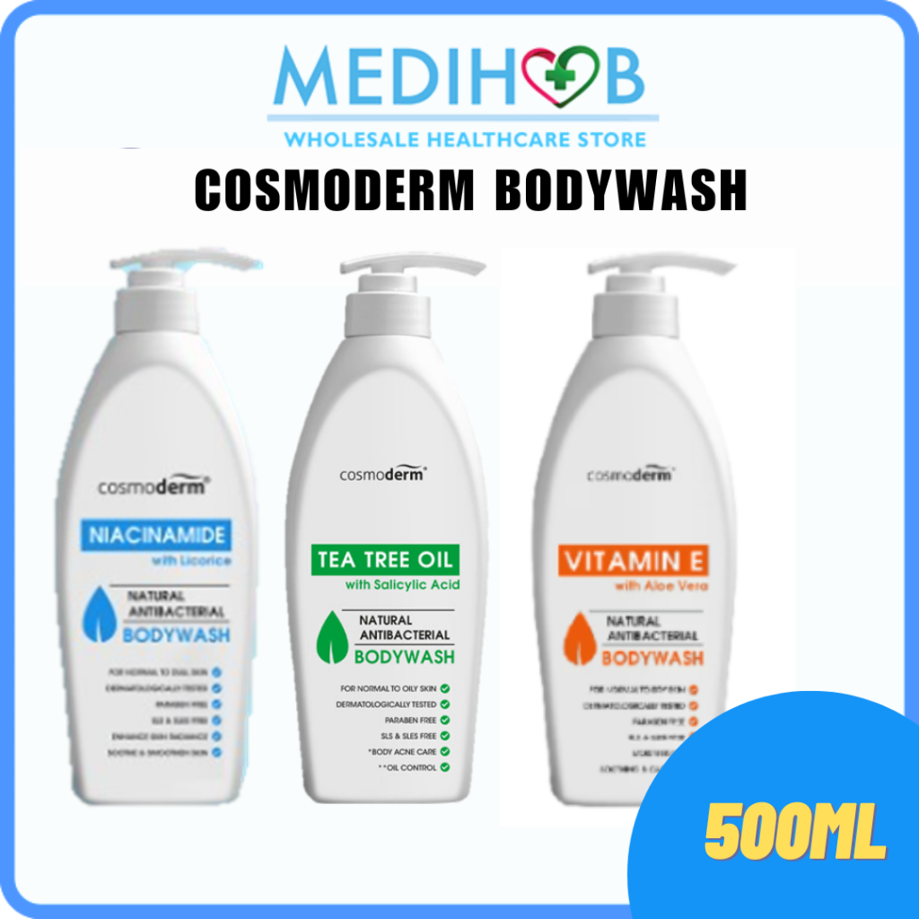 Cosmoderm Shower Gel Body Wash 500ml Tea Tree Oil (EXP12/2026 ...