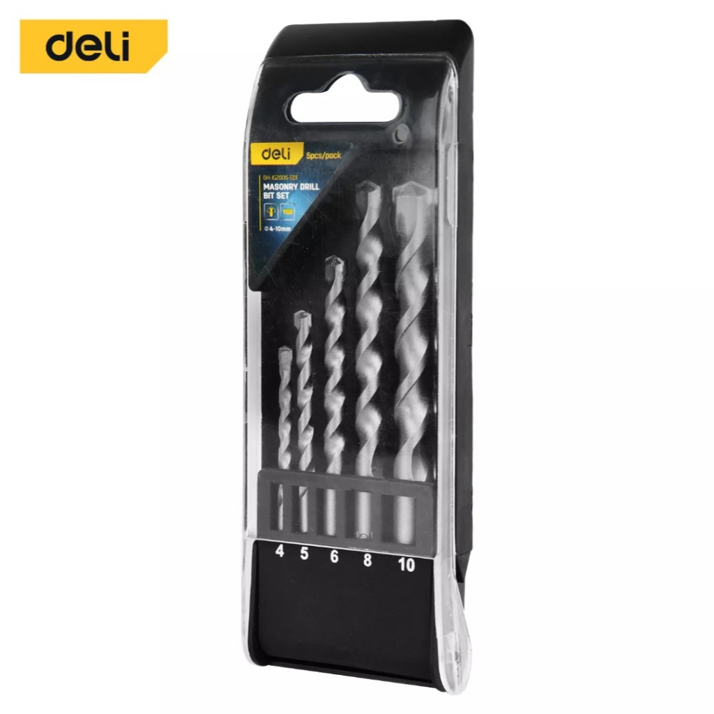 DELI 5pcs Masonry Drill Bit Set DH-JGZ005-ED1 4/5/6/8/10mm Wall ...