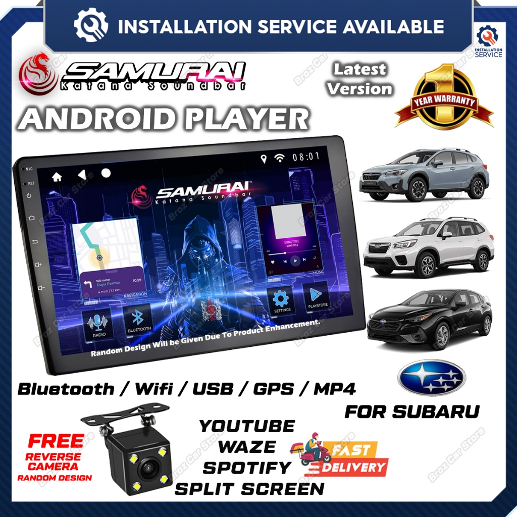 [SUBARU] SAMURAI KATANA Android Player Kereta 9 10 inch 2+32 GB 4 Core ...