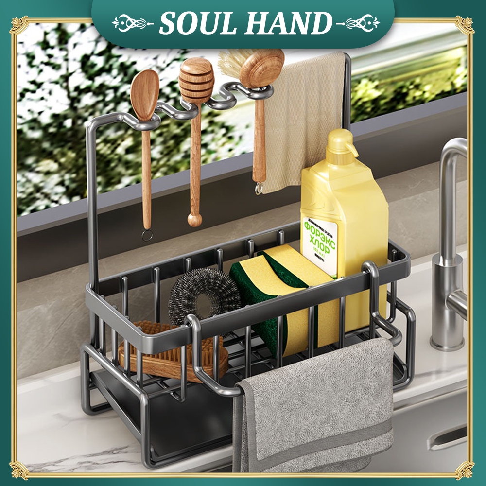 SOUL HAND Drain rack kitchen rack sink rag basket countertop faucet ...