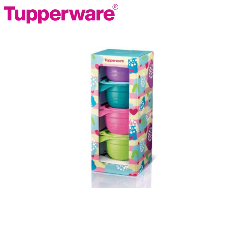 ( ORIGINAL ) Tupperware Pretty Pastel With Gift Box (4) 650ml | Shopee ...