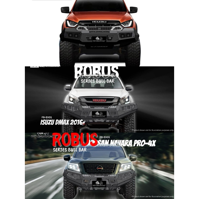 EXspider ROBUS isuzu dmax nissan navara np300 pro4x front bull bumper ...