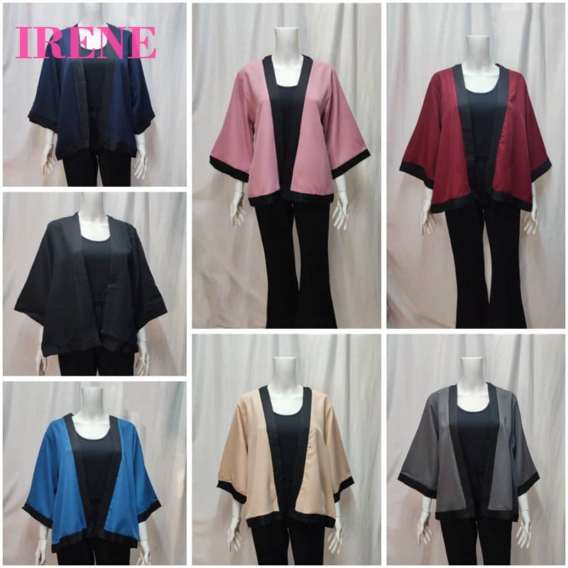 IRENE Ladies Kimono Plain Cardigan Baju Cardigan Perempuan