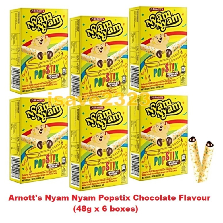 [HALAL] Arnott's Nyam Nyam Popstix Chocolate Flavour (48g x 6 boxes ...