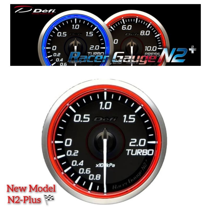 (New Model) Defi Racer Gauge N2+(RED) Turbo Boost 60mm 2.0Bar | Shopee ...
