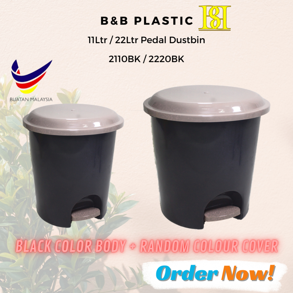 2110BK / 2220BK 11Ltr / 22Ltr Pedal Dustbin - B&B Plastic | Shopee Malaysia