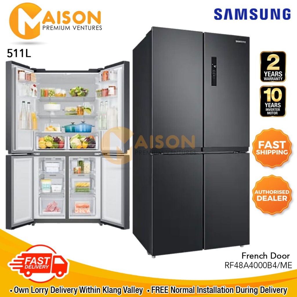 Samsung French Door Twin Cooling Inverter Refrigerator 511L RF48A4000B4