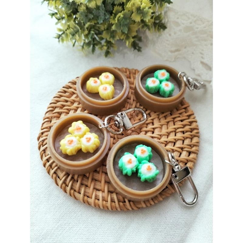 Handmade Miniature Dim Sum keychain软陶土烧卖点心钥匙扣 | Shopee Malaysia