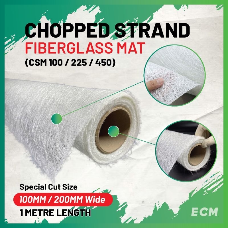 (100MM / 200MM WIDE) SPECIAL CUT SIZES ! FIBERGLASS CHOPPED STRAND MAT ...