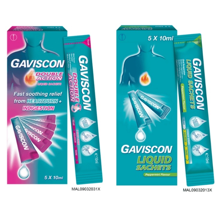 Gaviscon Liquid Sachets Peppermint Flavour/Double Action (5x10ml