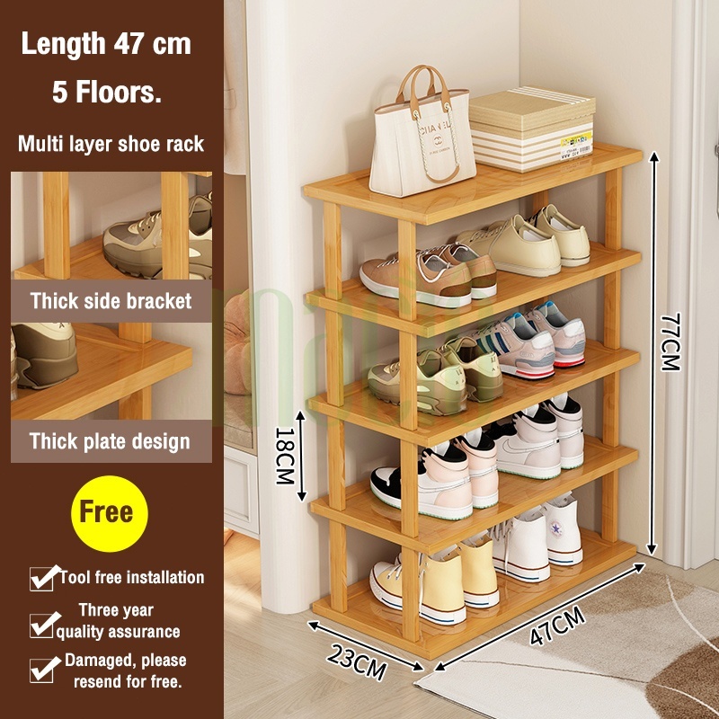 🔥Hot Sales Bamboo Shoe Rack Rak Kasut Kayu 3/4/5/6 Layers Rak Kasut ...