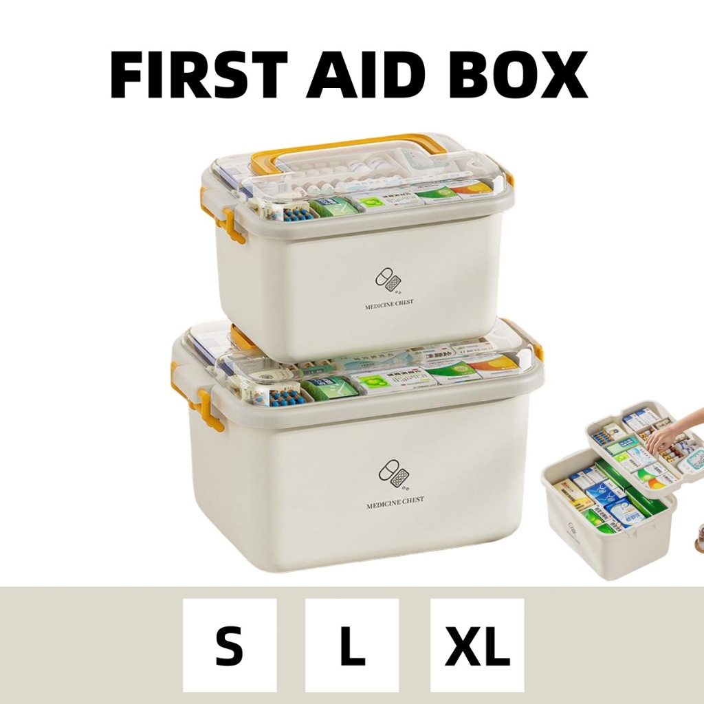 Large First Aid Kit Box Ubat Portable Household MultiPurpose First Aid ...