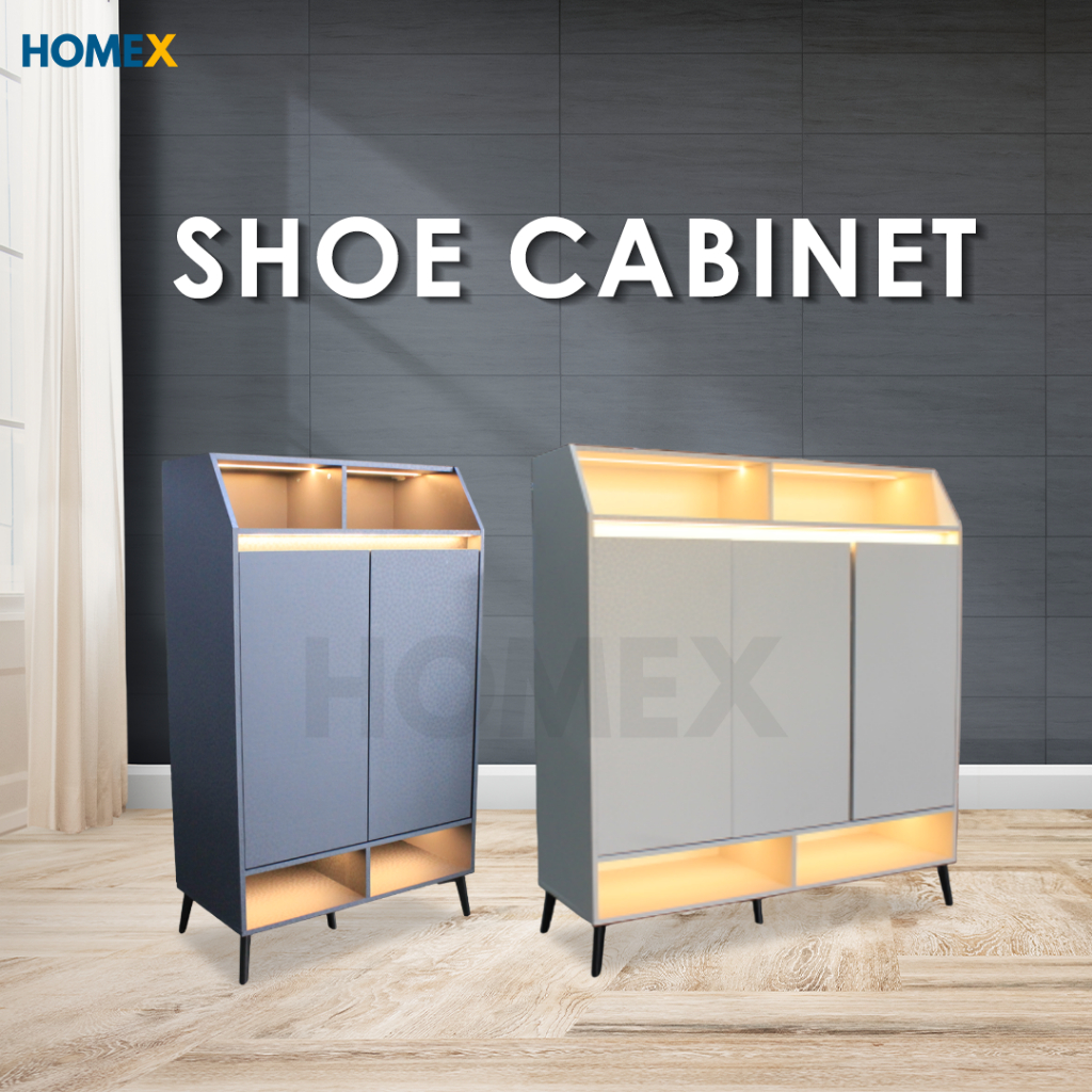 FREE INSTALL Rak Kasut Murah LED Lighting Shoe Cabinet Rack Shelves ...
